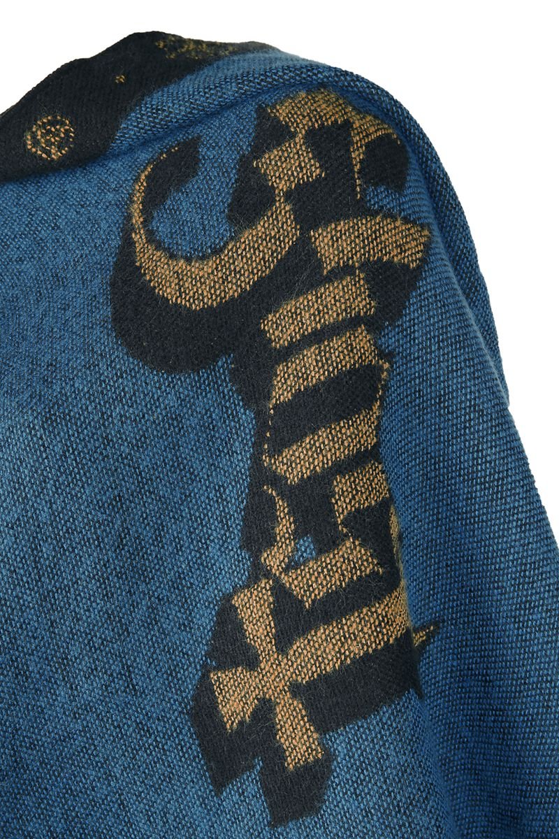 Ghost - Cardigan Cape Black & Blue Poncho Jacket - Image 4