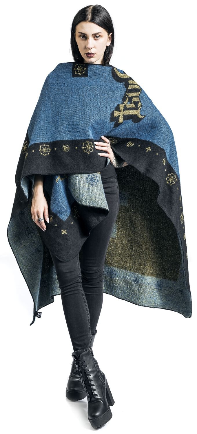 Ghost - Cardigan Cape Black & Blue Poncho Jacket - Image 5