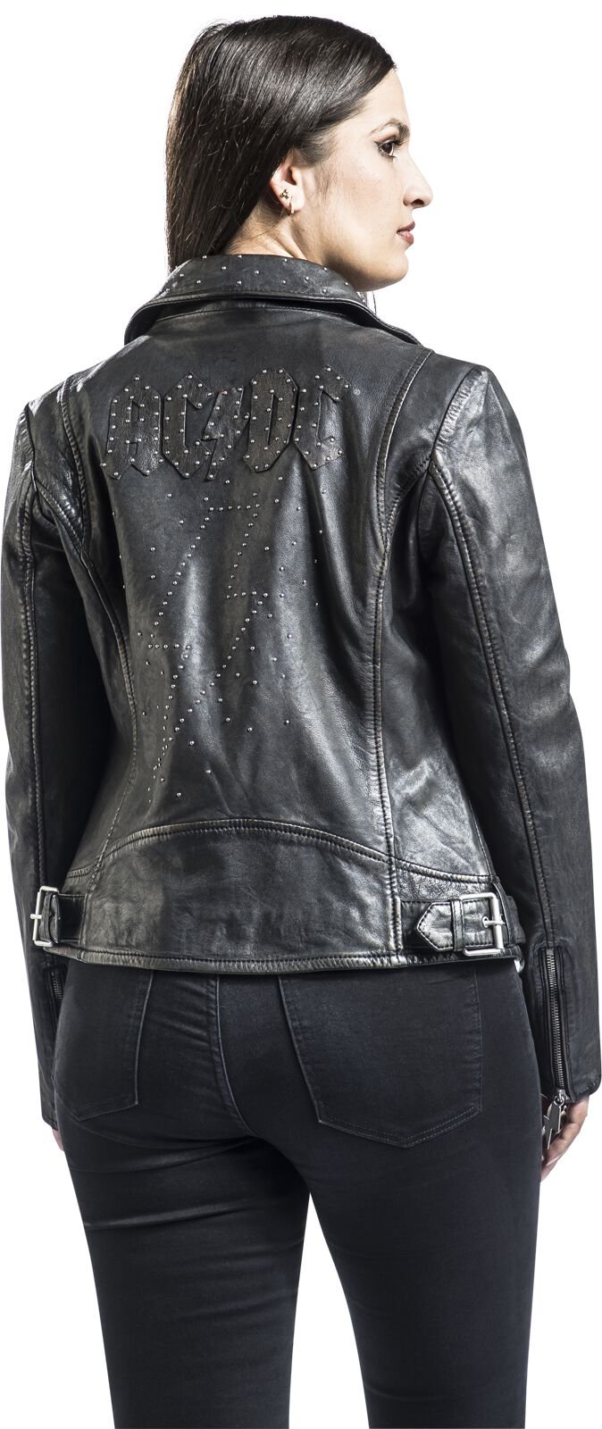 AC/DC - Women's Motorcycle Jacket Genuine Leather - Image 4