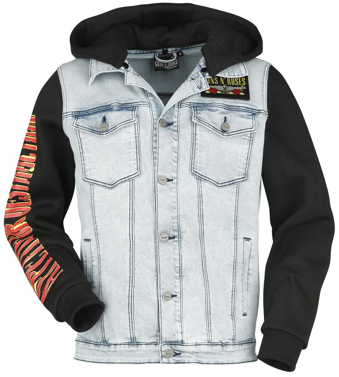 Guns N' Roses GNR - Jean Denim Jacket Hooded - Image 2