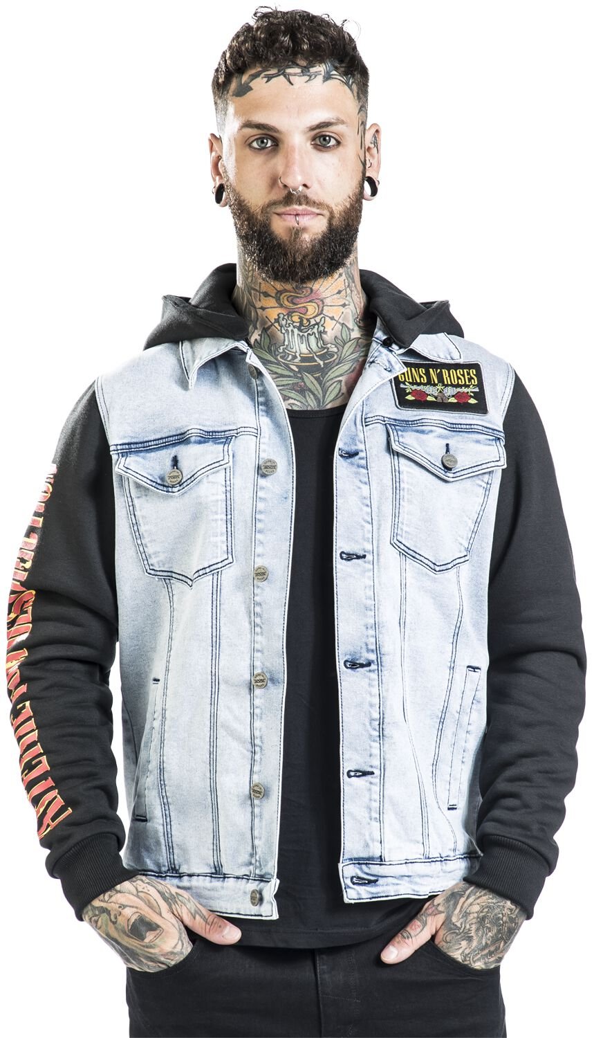 Guns N' Roses GNR - Jean Denim Jacket Hooded - Image 6