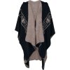 Ghost Band Black Brown Cardigan Poncho Jacket