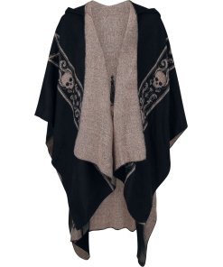 Ghost Band Black Brown Cardigan Poncho Jacket