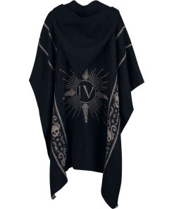 Alternative view of Ghost - Cardigan Cape Black & Brown Poncho Jacket