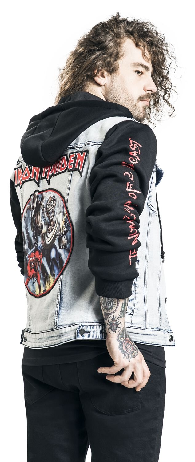Iron Maiden - Number of The Beast Denim Jacket Hoodie - Image 7