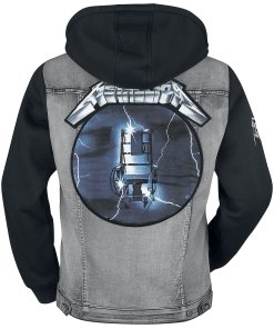 Metallica ride the lightning denim jacket hoodie