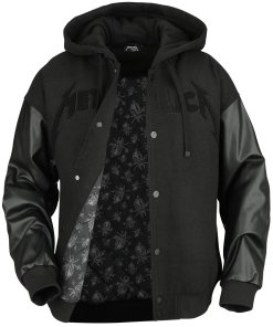 Metallica - Varsity Jacket Faux Leather w/Hoodie