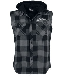 Alternative view of Motorhead - Sleeveless Plaid Shirt Hoodie