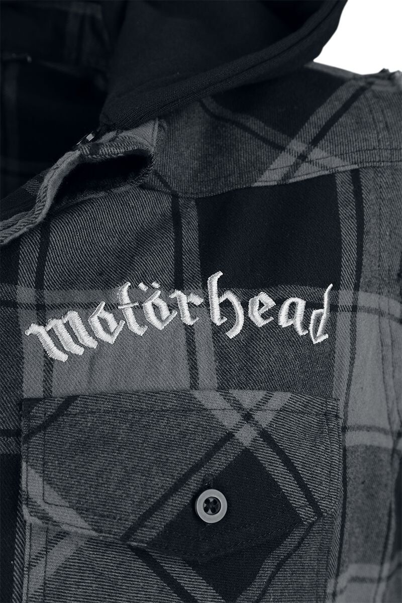 Motorhead - Sleeveless Plaid Shirt Hoodie - Image 3