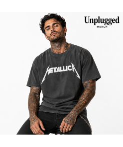 Alternative view of Metallica - Authentic Stone Wash Logo T-Shirt Charcoal Grey
