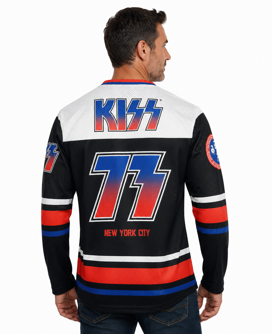 KISS Hockey Jersey Mesh V‑Neck Long Sleeve - Official Merch - Image 6