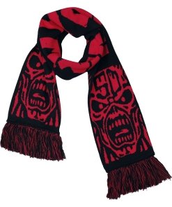 Alternative view of Iron Maiden - Red & Black Soccer Scarf – Official Licensed Band Merch