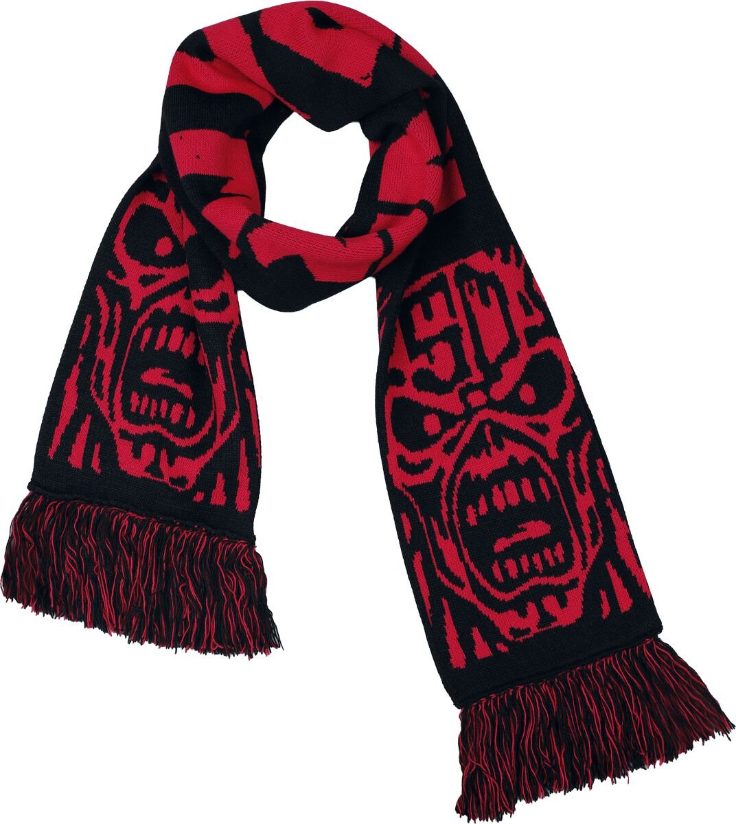 Iron Maiden - Red & Black Soccer Scarf – Official Licensed Band Merch - Image 2
