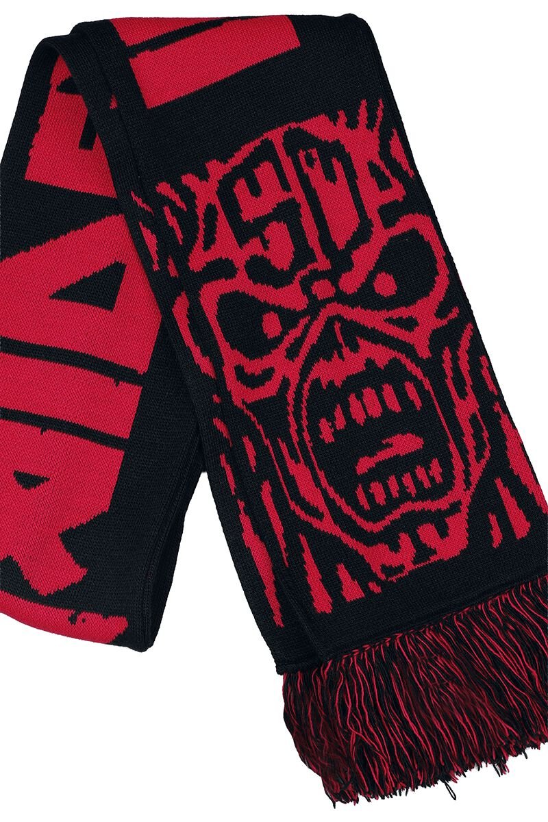 Iron Maiden - Red & Black Soccer Scarf – Official Licensed Band Merch - Image 3