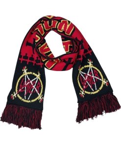 Alternative view of Slayer - Red & Black Soccer Scarf – Official Licensed Band Merchandise