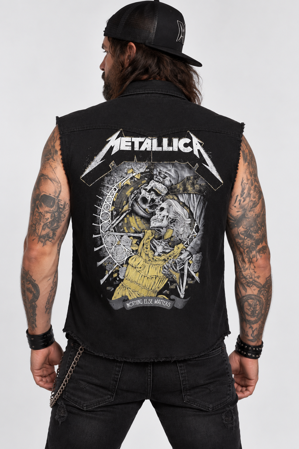 Metallica -Nothing Else Matters Battle Vest Work Shirt – Black - Image 3