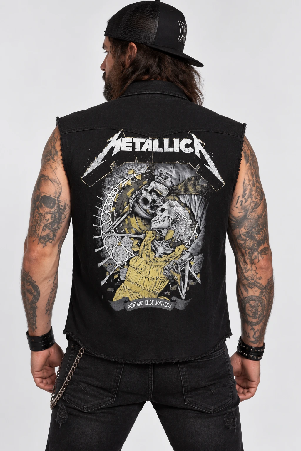 Metallica -Nothing Else Matters Battle Vest Work Shirt – Black - Image 3
